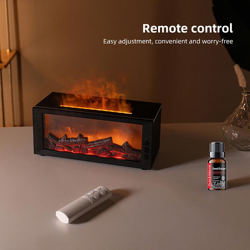 300Ml Colorful Fireplace Flame Humidifier Aromatherapy Diffuser with Remote and Timer for Home and Office Fire Diffuser Aroma Diffuser Humidifier Humidifier Purifier Bourbon Humidifier Whisker Humidifier