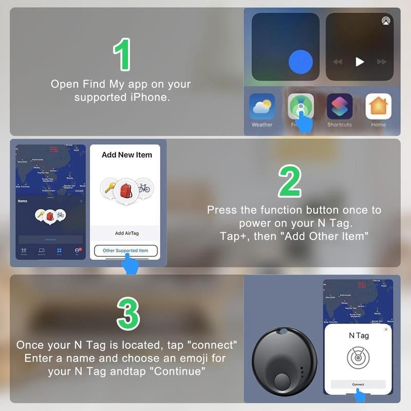 (Ios Only)Gps Tracker for Car,Mini Trackers Device ,No Monthly Fee-Best Hidden GPS Trackers,Anti-Lost Device,Works with Apple Find My (Ios Only) Travel Gadgets Black